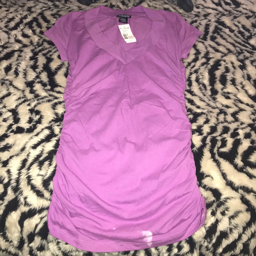 Team Purple v neck tee size Medium